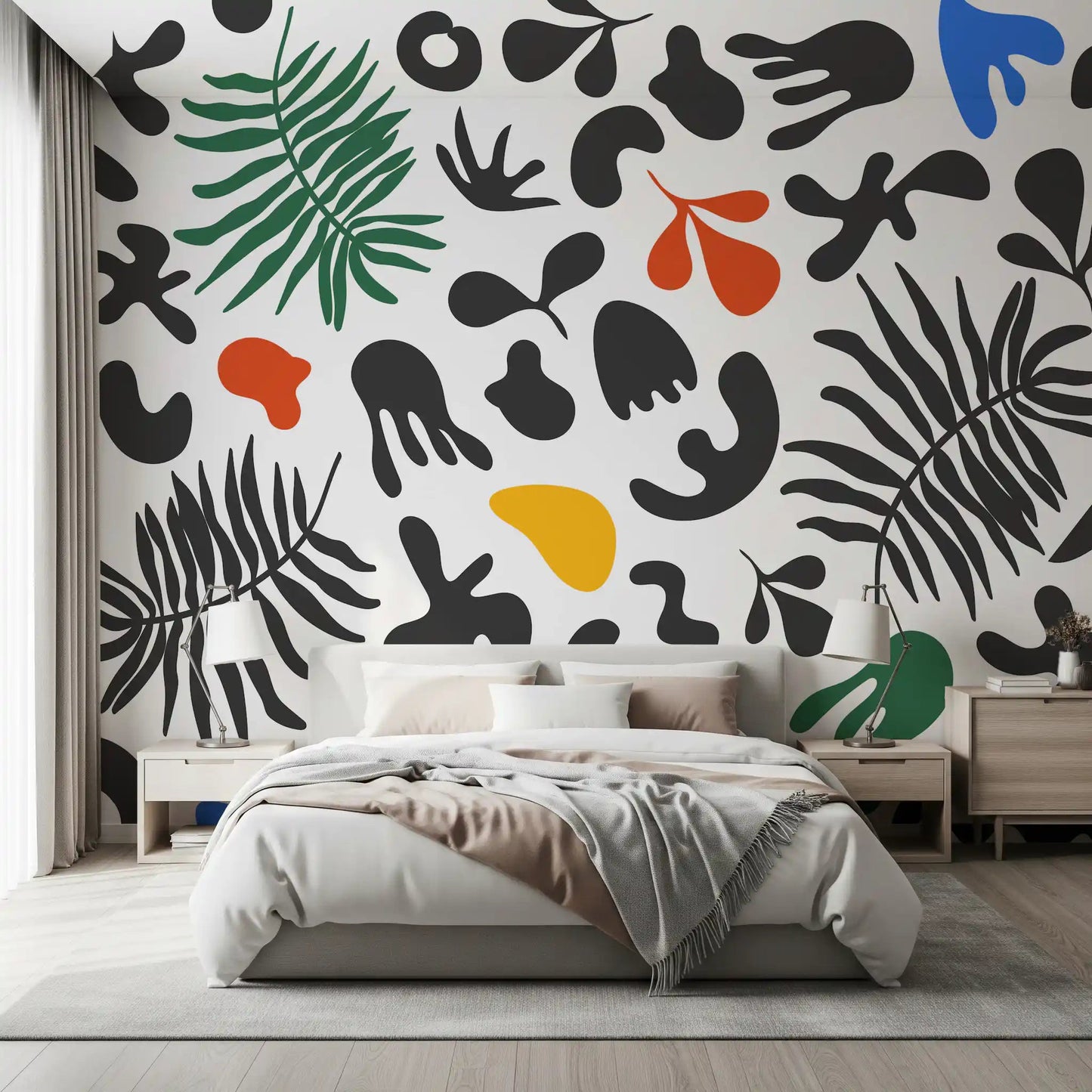Bold abstract surface in Vibrant Organic wall mural composition