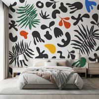 Bold abstract surface in Vibrant Organic wall mural composition