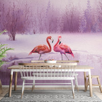 pink flamingo wallpaper mural