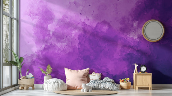 Purple Watercolor Wall Mural, B210