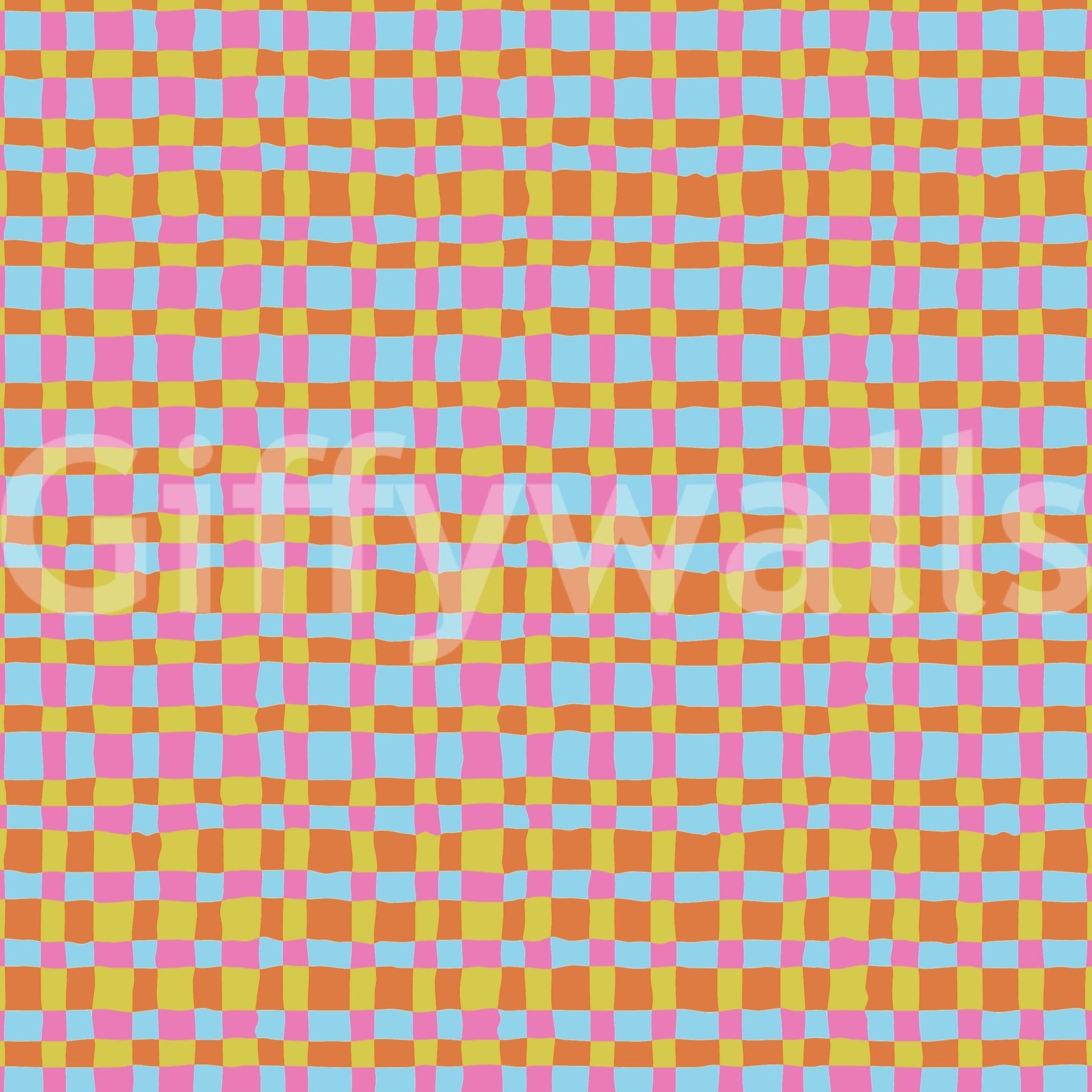 Vibrant Quilt Blocks wallpaper, unique eclectic surface covering material.