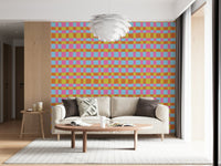 Vibrant Quilt Blocks wallpaper colorful woven texture design pattern.