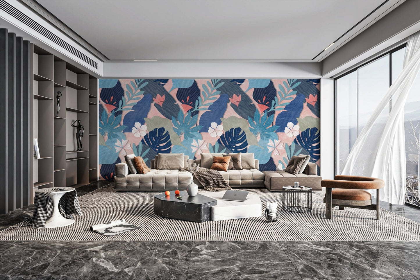 Exotic Tropical Patterned Wall Covering
