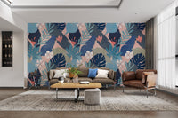 Bold Floral and Leaves Wallpaper
