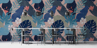 Floral and Foliage Patterned Wallpaper
