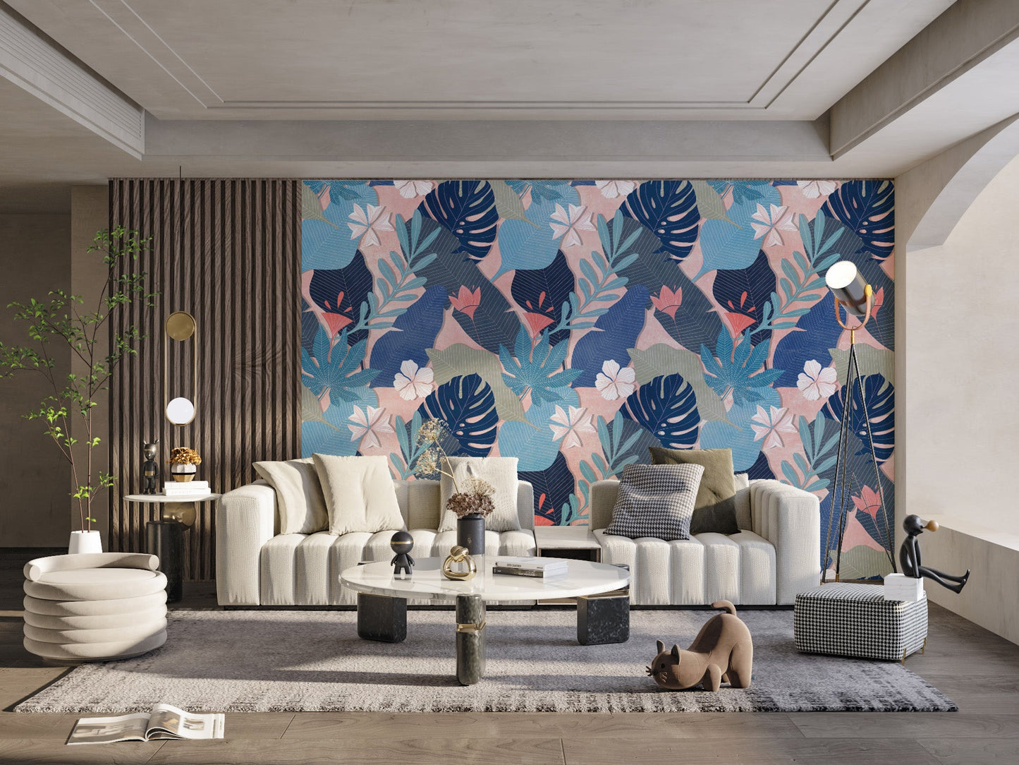 Colorful Botanical Pattern Wall Mural
