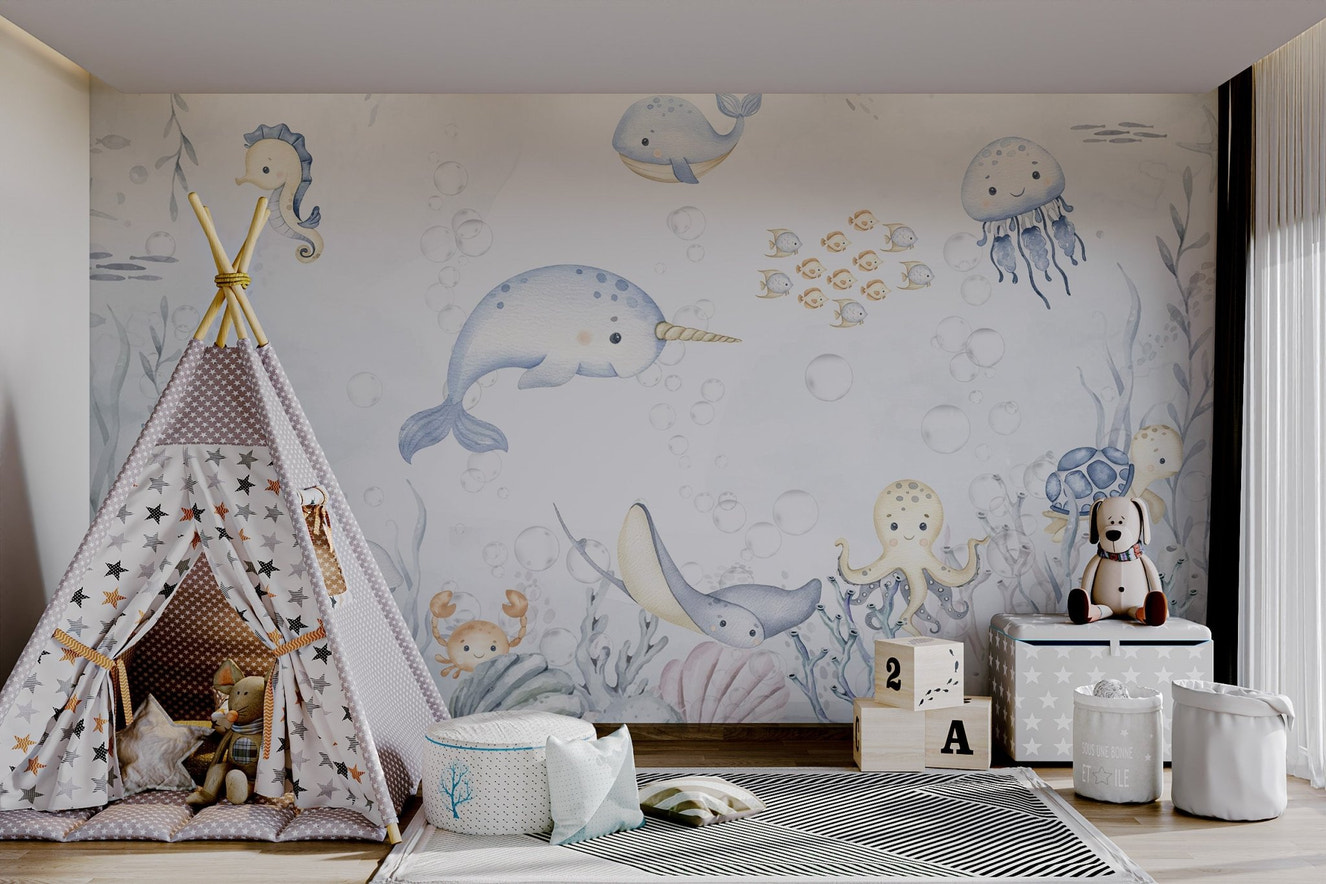 Aquatic fish wallpaper for walls
