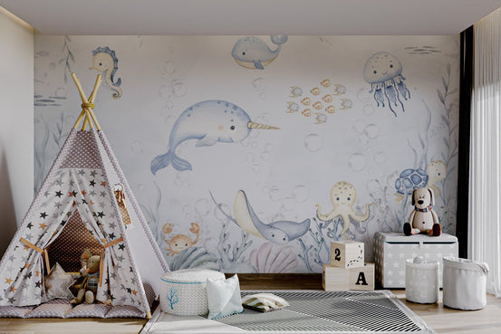 Aquatic fish wallpaper for walls, C34