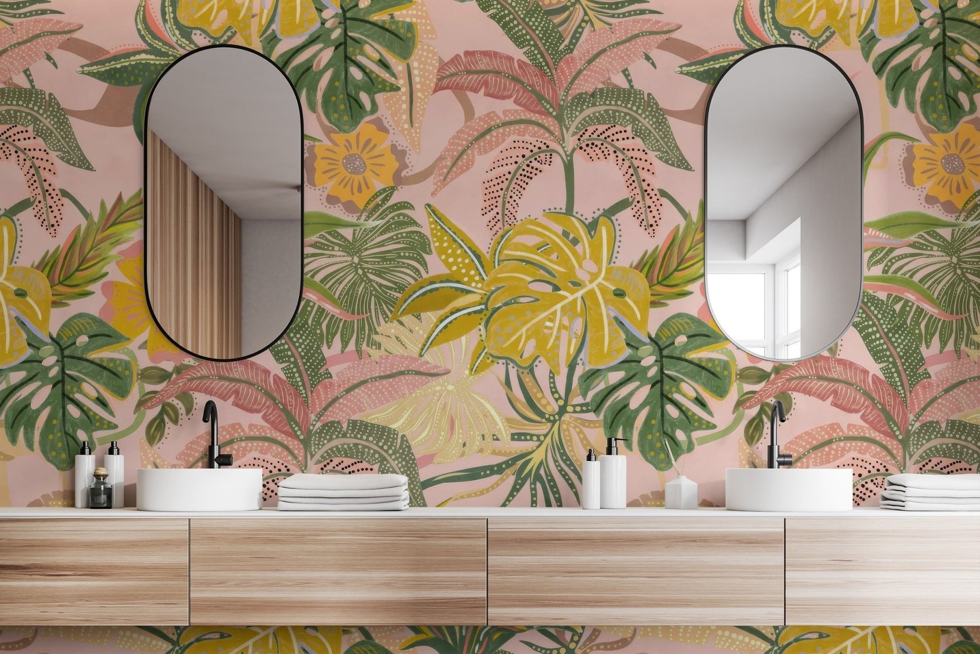 Multicolored foliage in watercolor design
