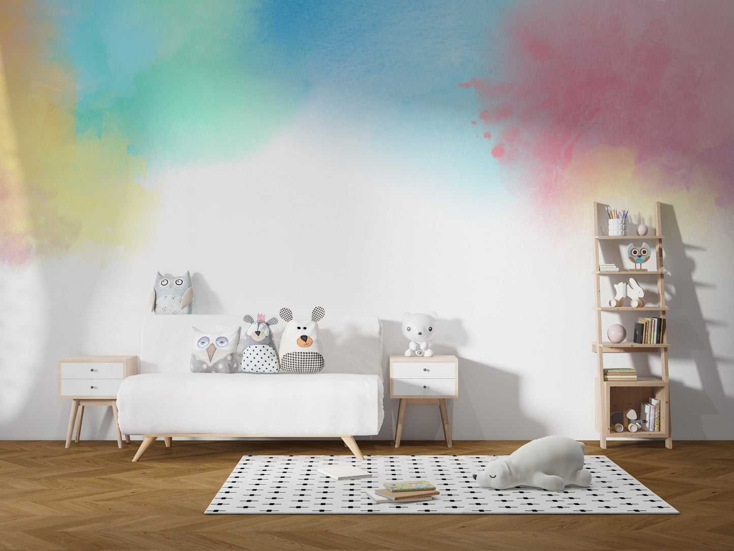 Vibrant Watercolour Splash Kids Wall Mural - Giffywalls