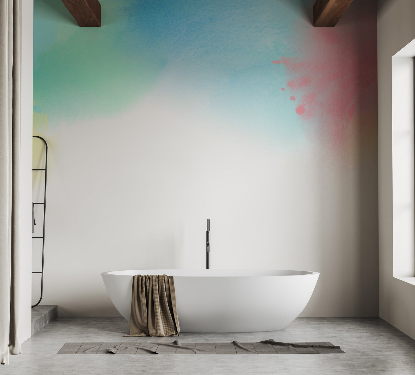 Vibrant Watercolour Splash Kids Wall Mural - Giffywalls