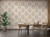 Victorian beige damask wallpaper with delicate repeat details. damask-20