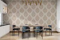 Classic beige damask repeat wallpaper in Victorian style. damask-20