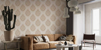 Luxurious beige damask wallpaper for Victorian-inspired decor. damask-20