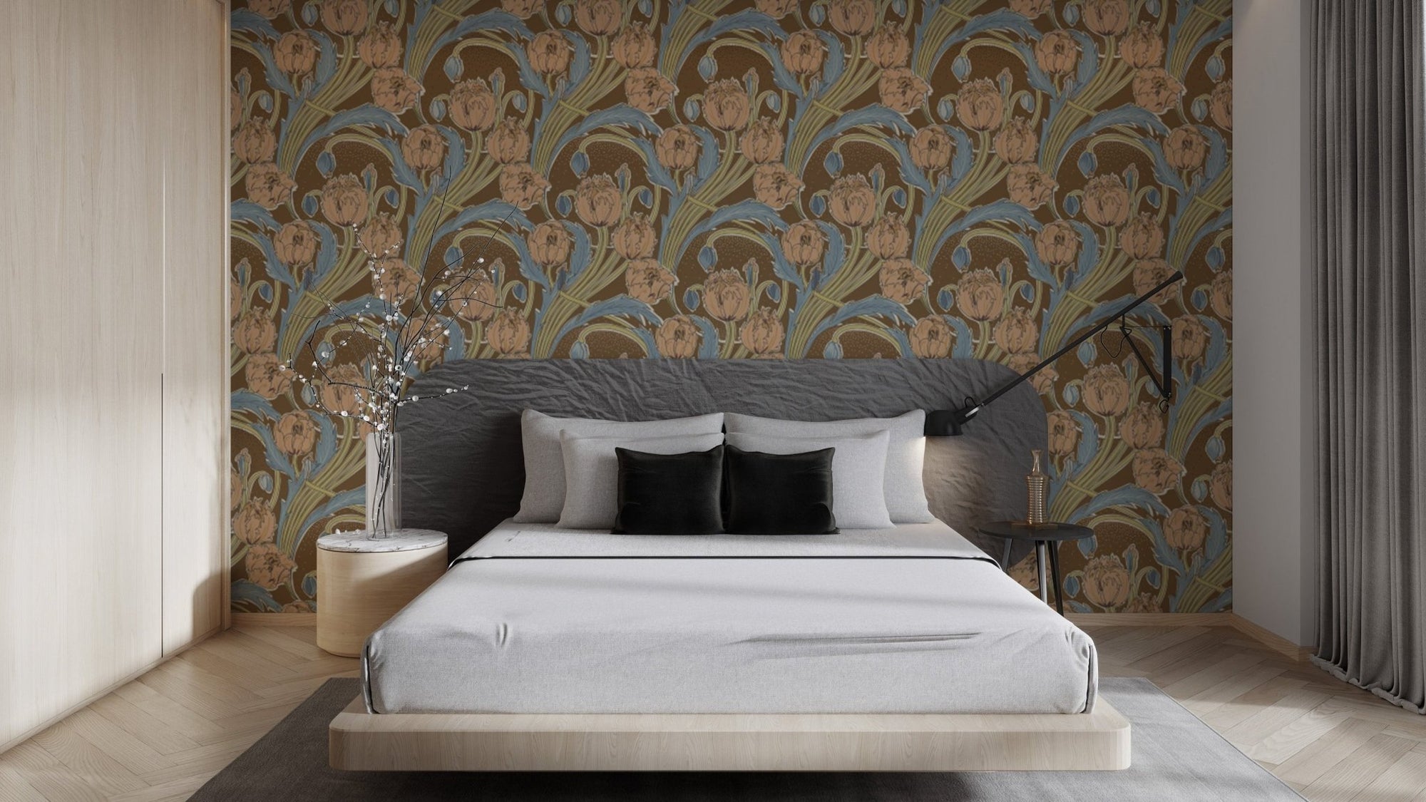 Victorian Cottage Garden wallpaper for elegant, cottage-style walls., AN132
