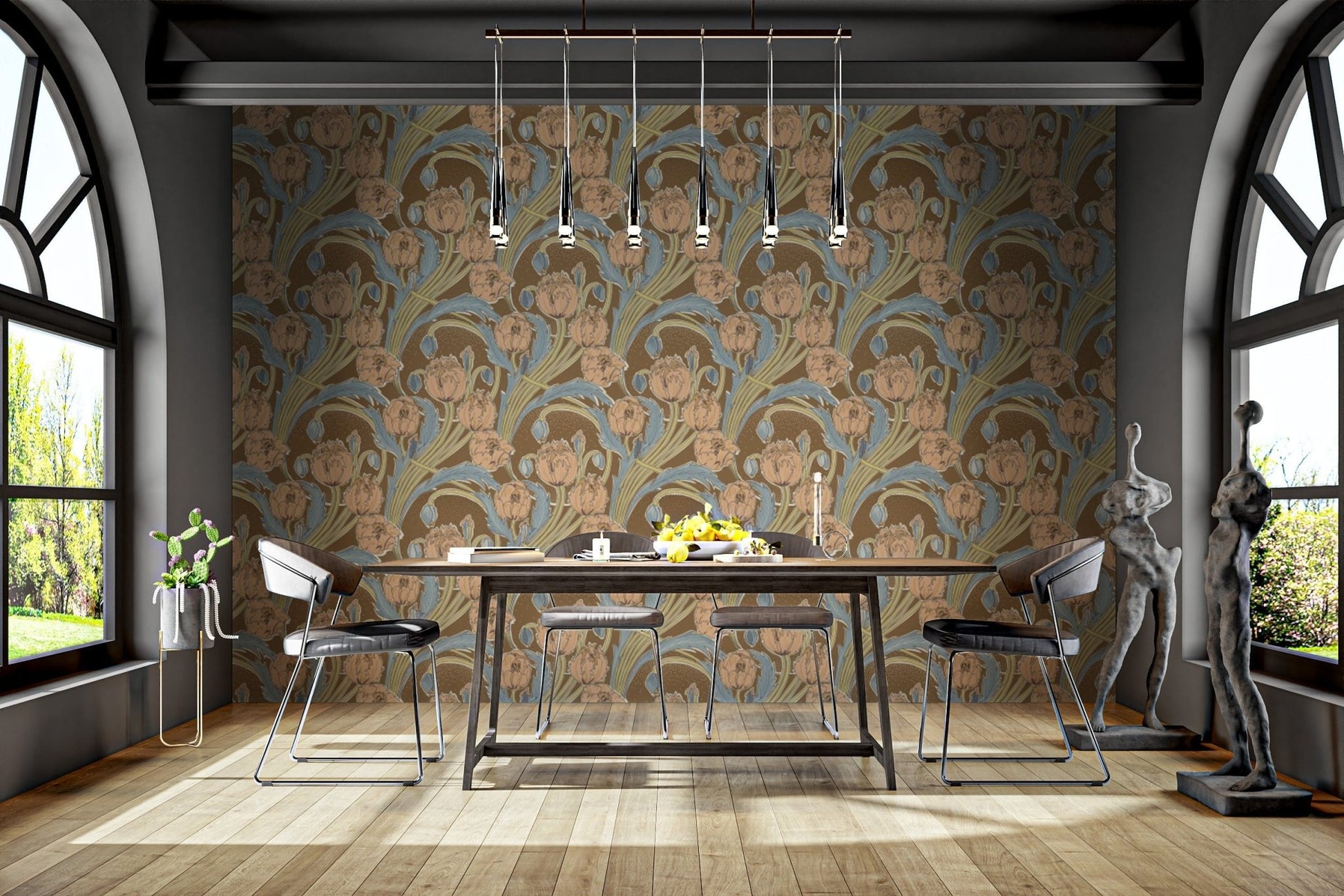 Victorian Cottage wallpaper adding charm to traditional interiors.
