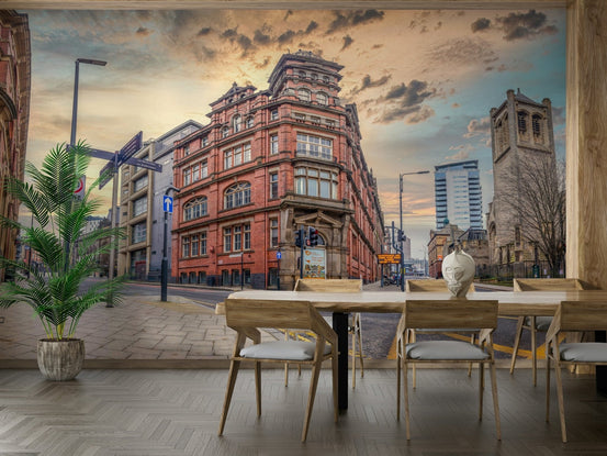 Victorian Street at Dusk wall mural design, GD2023
