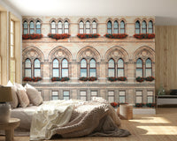This bedroom feels more polished with Vienna Facade Wall Mural and ornate window rows