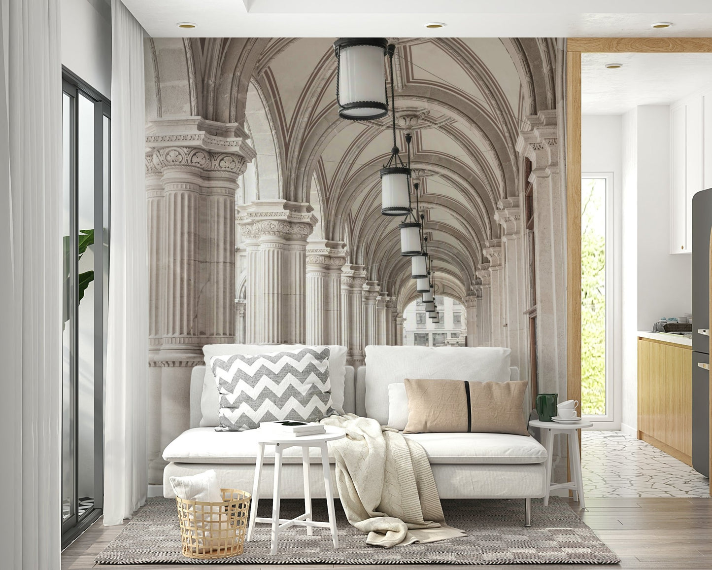 Classic European architecture mural design

