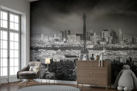 Classic Parisian cityscape mural for bedrooms and offices

