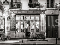 Quiet street view A Parisian Noir Wallpaper, unique black and white art.