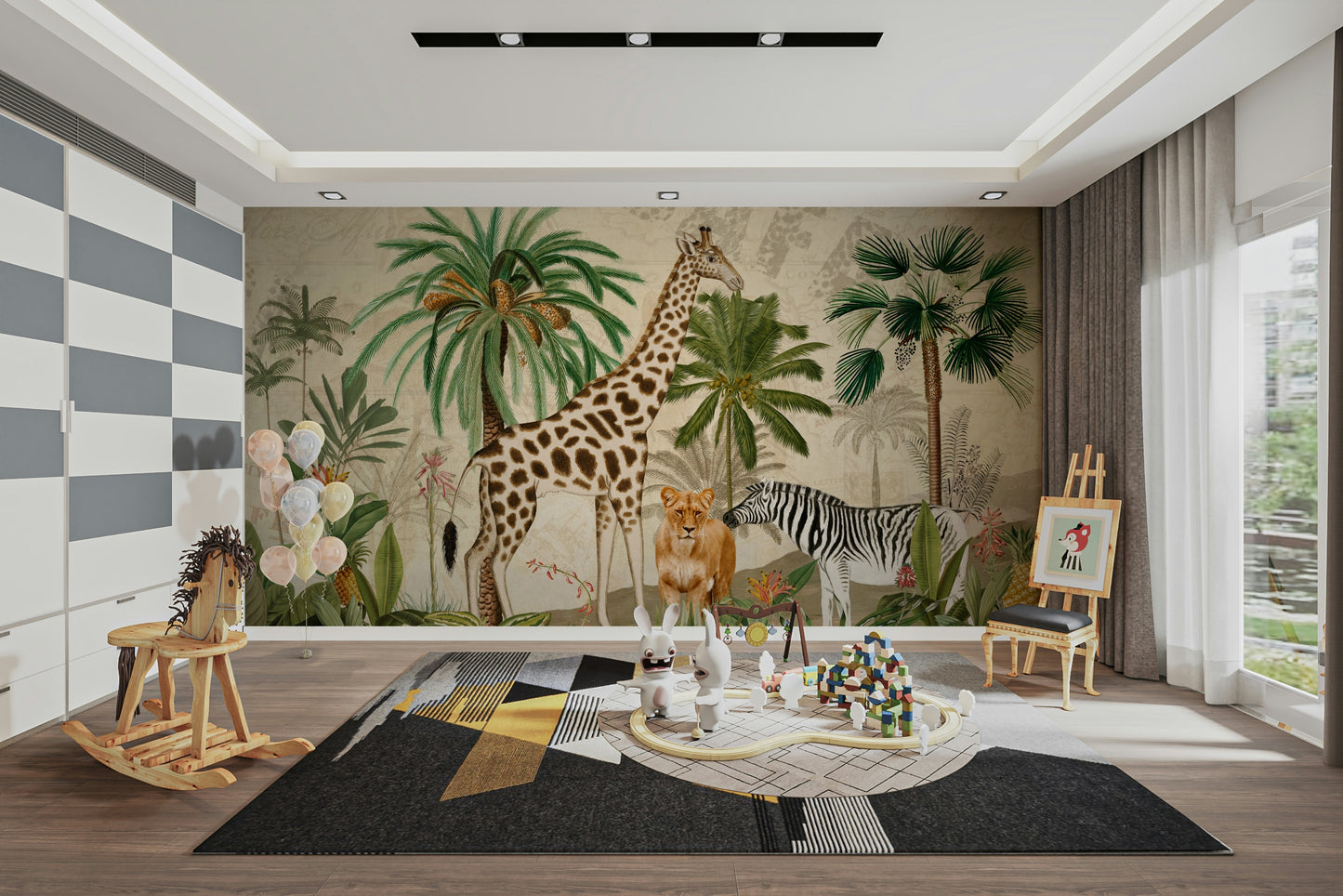 African jungle mural bringing natural charm to walls

