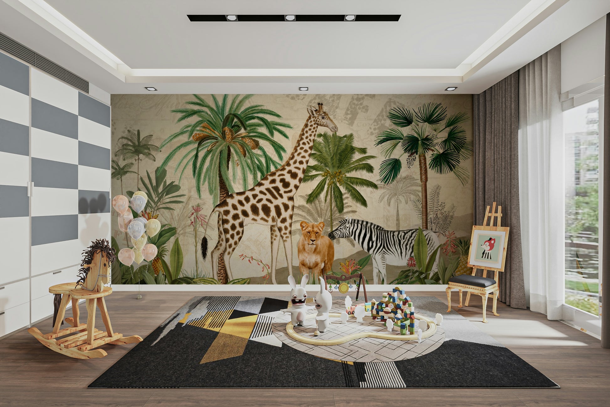 African jungle mural bringing natural charm to walls

