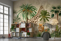 Authentic African oasis mural featuring vibrant colors

