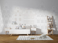 Old-World Building Wall Mural
