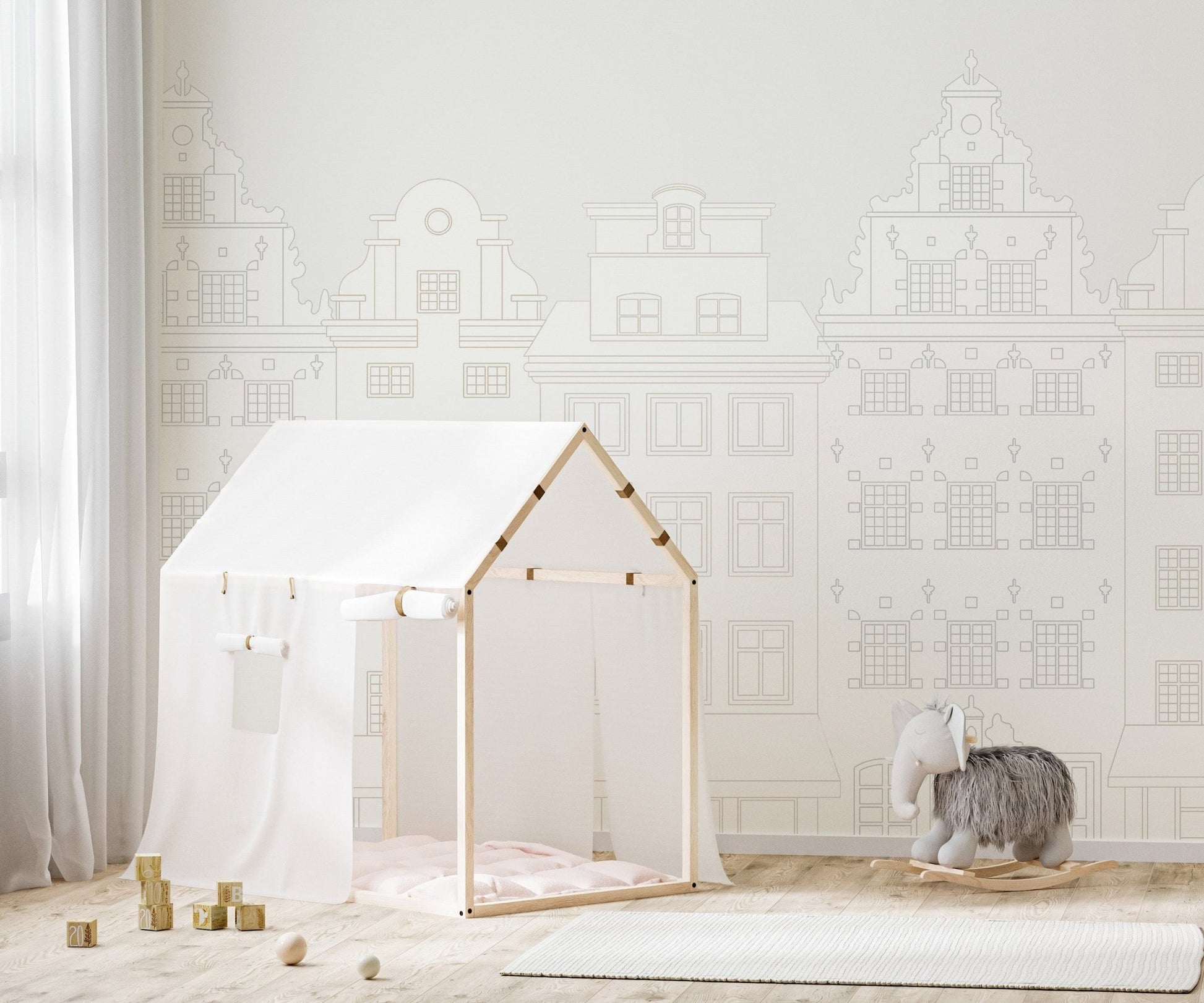 Elegant Vintage Architecture Mural
