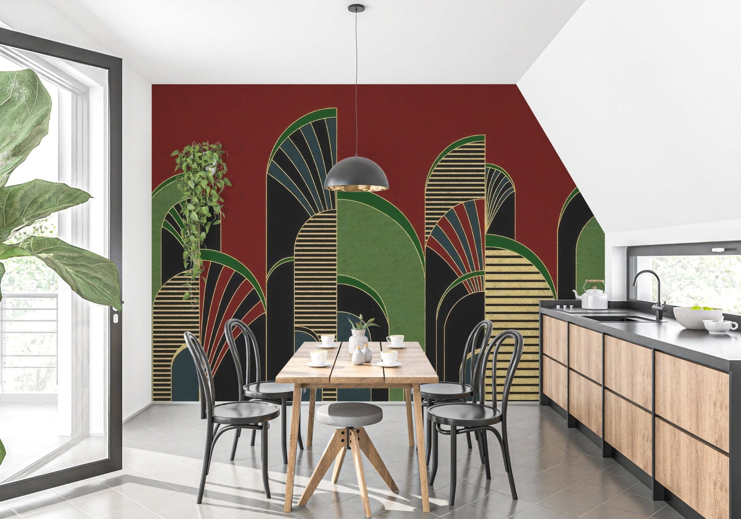 Luxurious vintage archway wallpaper mural, C73