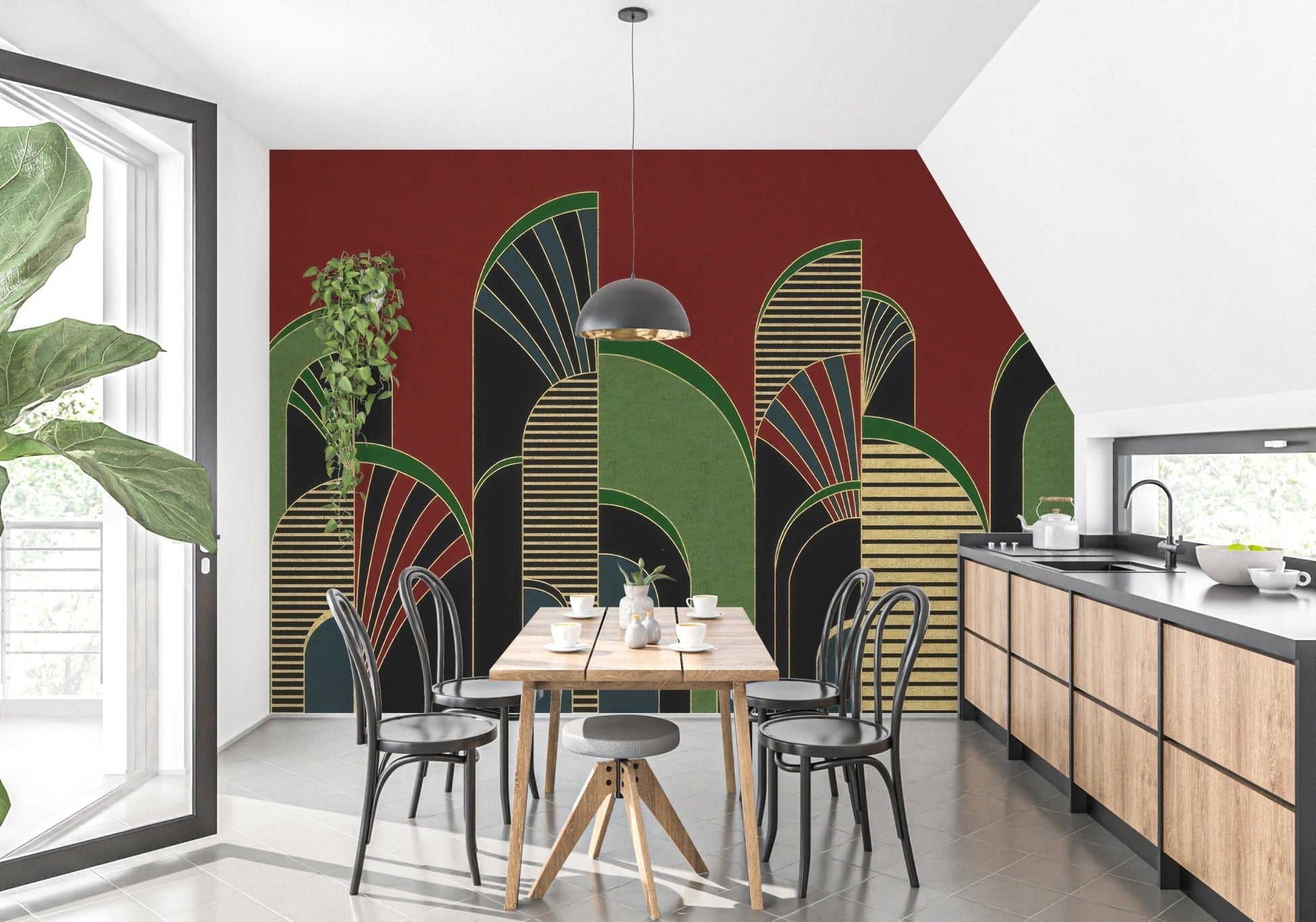 Luxurious vintage archway wallpaper mural, C73