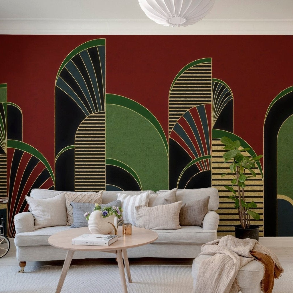 Classic vintage archway wallpaper design, C73
