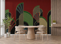 Elegant archway mural with geometric style, C73