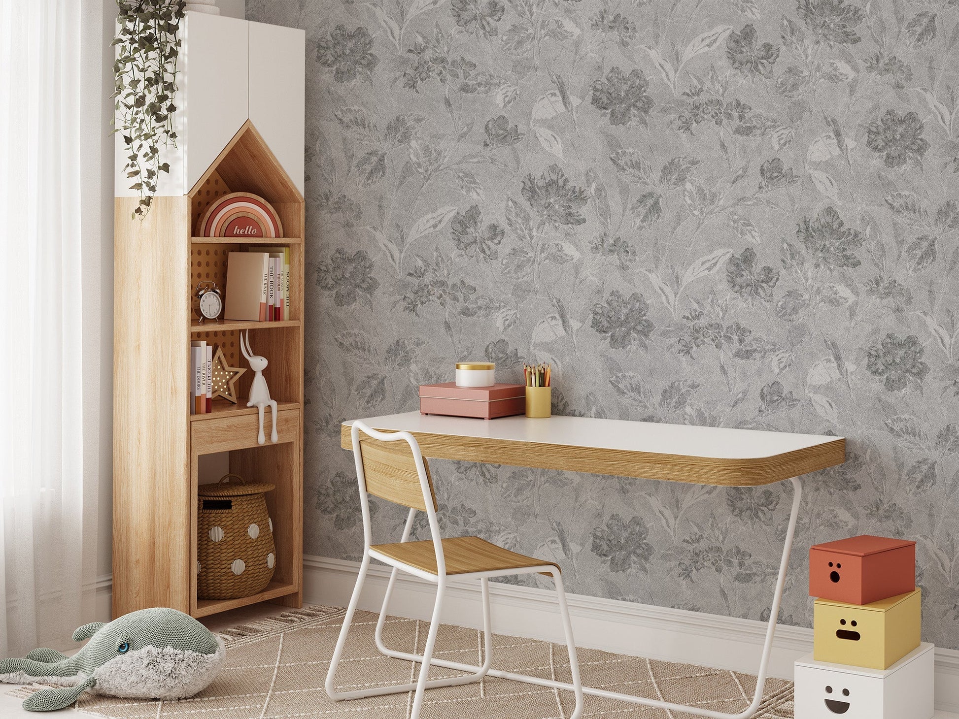 Sophisticated Vintage Floral Wallpaper Mural flowers-08

