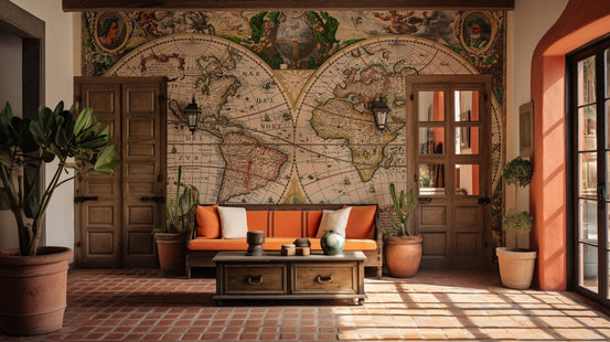 Old Vintage World Map Wallpaper A478
