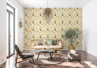 Playful retro layout on Desert Night Wallpaper with orbit motifs, GD8562