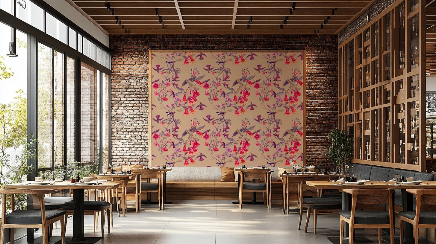 An artistic nature inspired mural for home decor.

