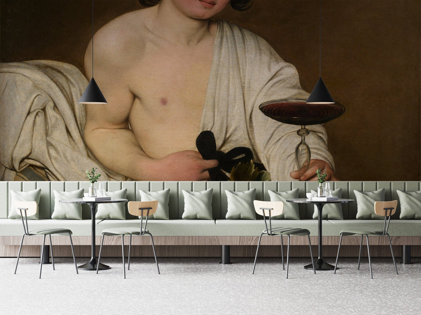 Elegant Bacchus Feast-Themed Wall Design
