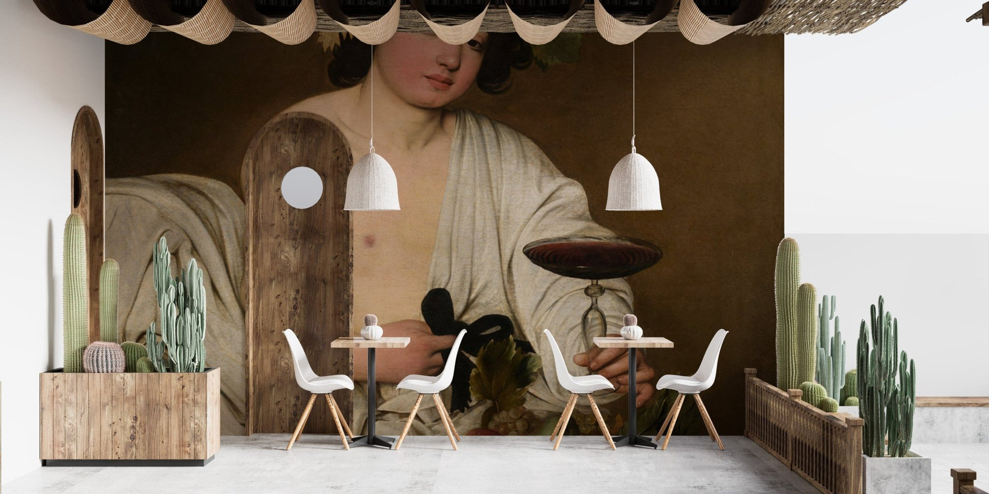 Historical Bacchus Wine-Inspired Wallpaper
