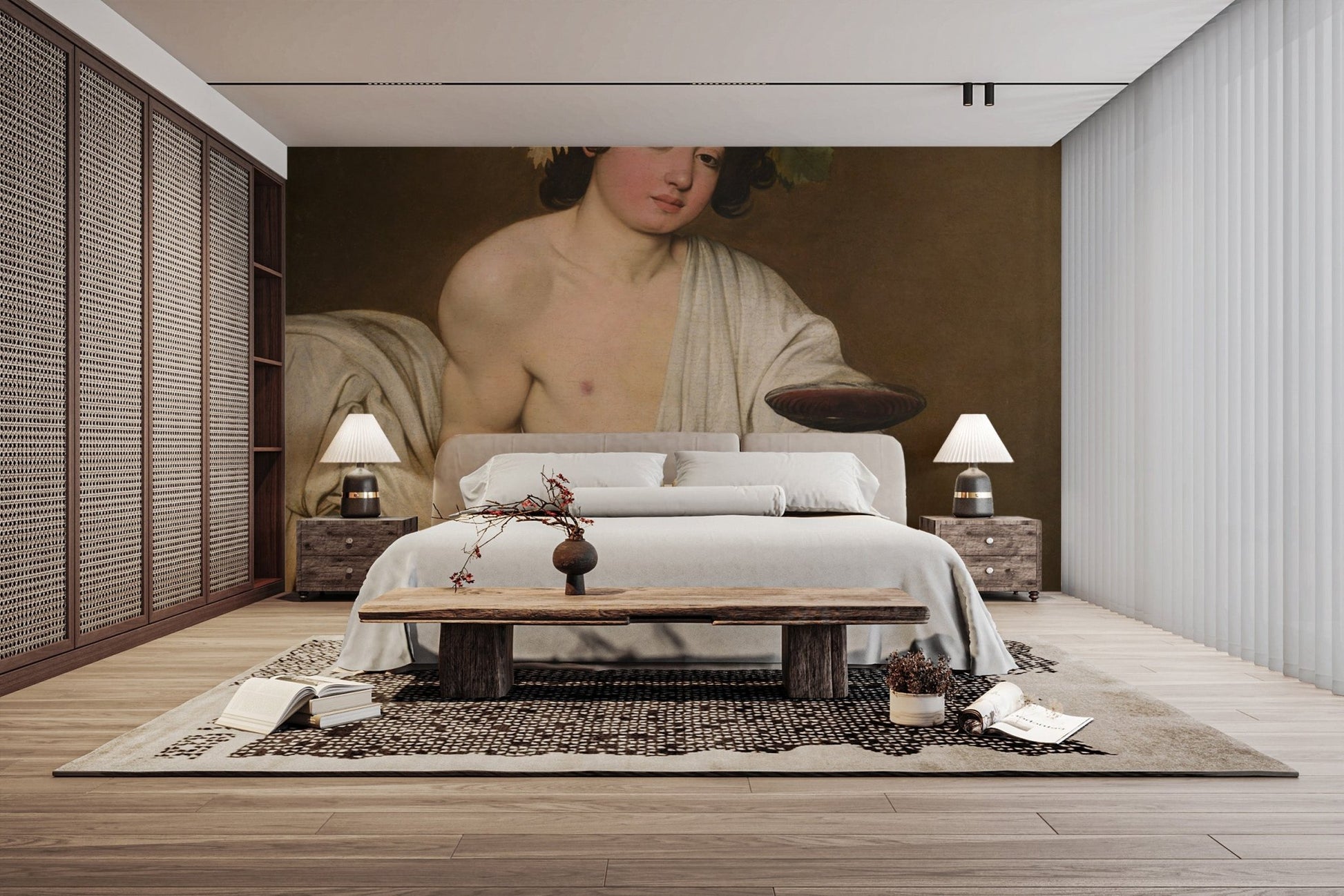 Renaissance Bacchus Wine Scene Wallpaper
