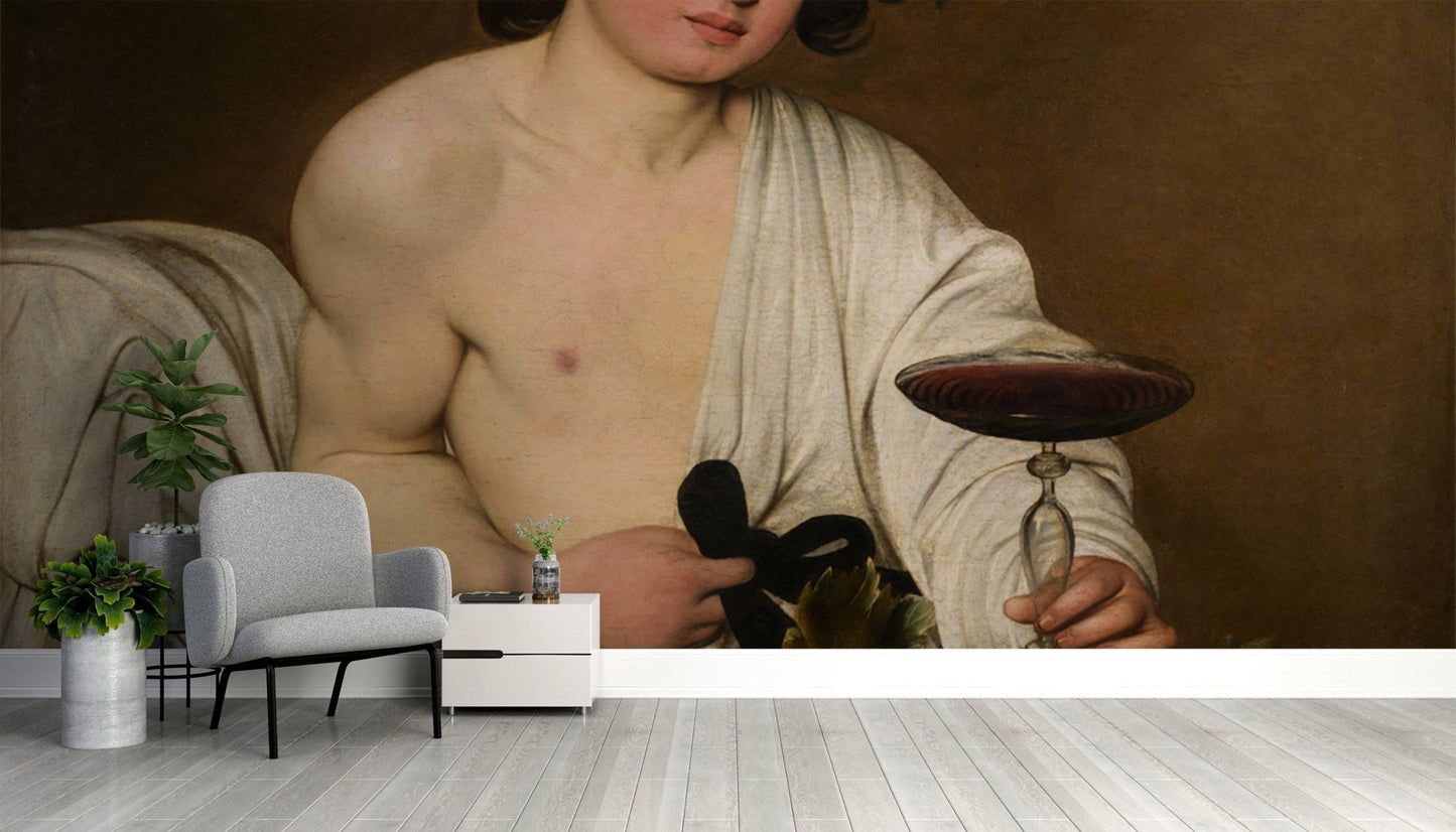Classic Bacchus Wine Still-Life Mural
