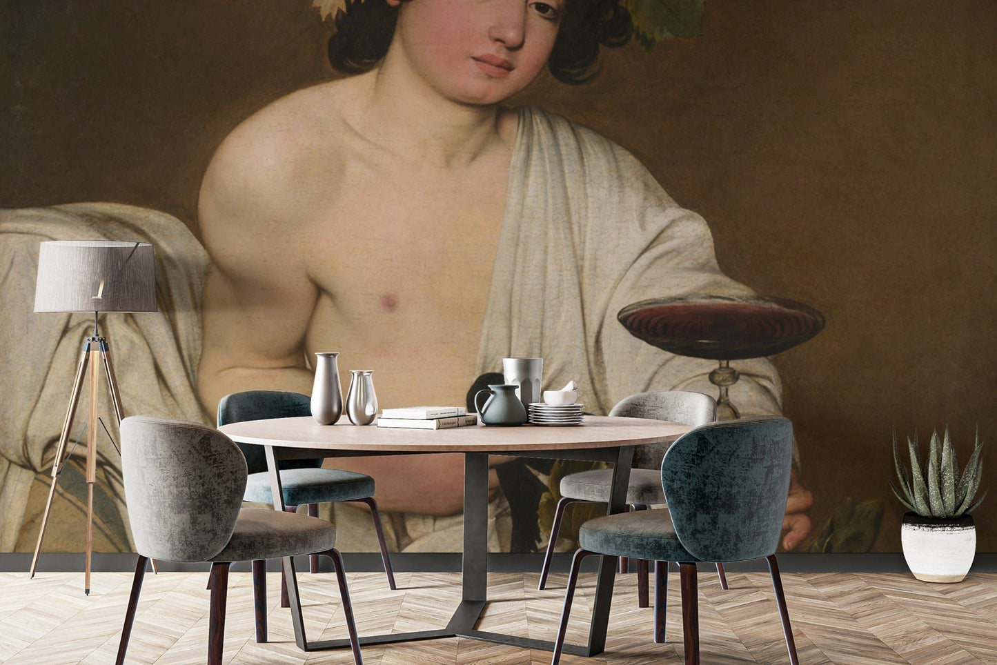 Vintage Bacchus Wine Artistic Wallpaper
