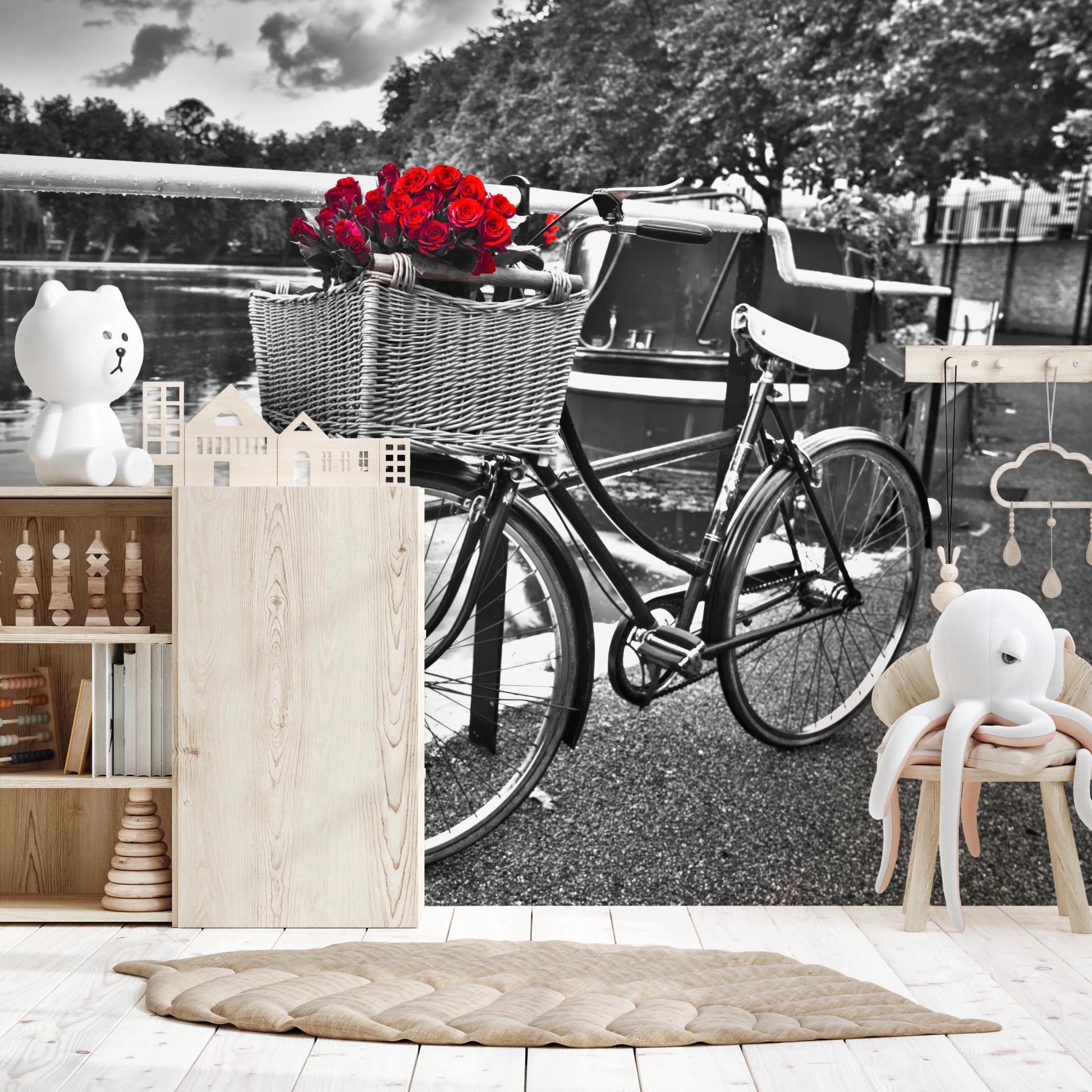 Vintage Bloom Ride Wall Mural for interior decor