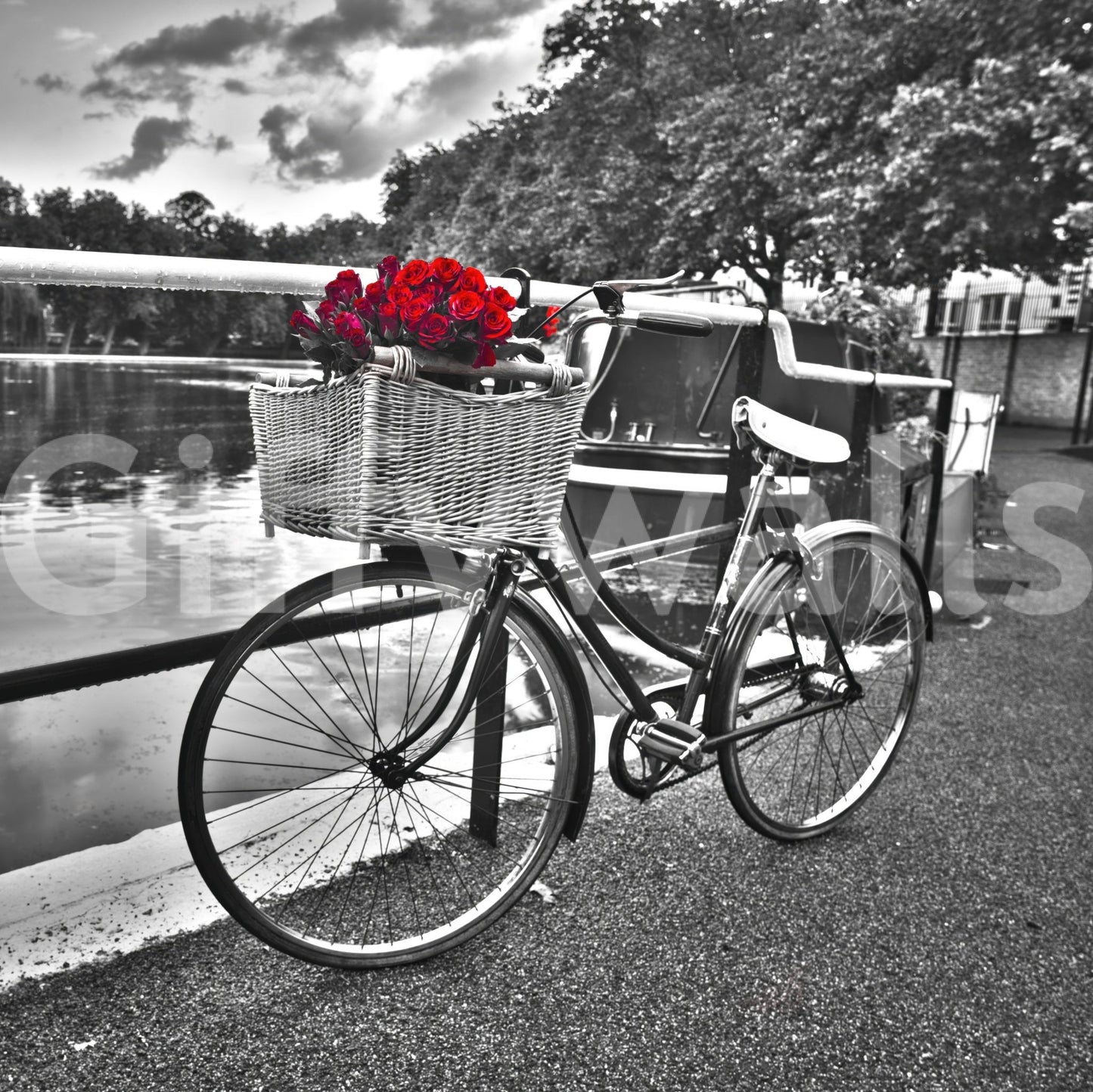 Artistic bicycle photography wall mural