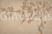 The style is a soft-focus illustration or a painterly design.

