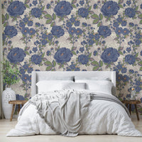 Vintage bloom mural for an accent wall.

