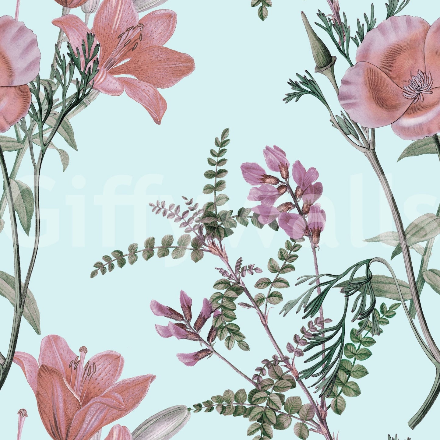 Vintage Blooming Serenity wallpaper showing graceful floral branches and calm colors
