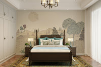 The colors are soft and muted, like faded pastels.

