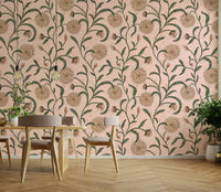 Vintage blossom pattern wallpaper
